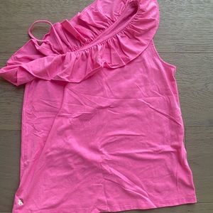 Girls Lilly Pulitzer One Shoulder Top Pink Size XL 12-14